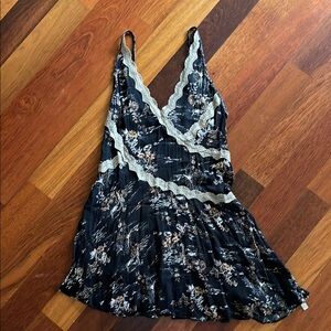 Free People Boho Floral Lace Trim Dress